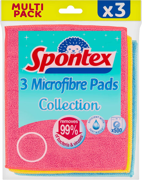 Spontex Microfibre Cloths for Cleaning | 8 Microfibre Collection Cleaning Cloths | for Use as Dusters, Dish Cloths & Kitchen Towels | 30 X 30Cm | Assorted Colours | 8 Count