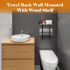 Wall-Mounted Towel Rack - Metal Towel Holder for Bathroom | Iron Shelf for Folding Large Towels, Contemporary Style, Suitable for Small Bathrooms or RV Camping