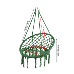 Courtyard Woven Hanging Basket, Hanging Cotton Rope Iron Ring Hanging Chair, Balcony Rocking Chair, Suitable for Indoor, Outdoor, Home, Balcony, Courtyard, Garden, Maximum Load Capacity: 200kg, Material: Iron Ring, Cotton Rope (No Include Cushion)