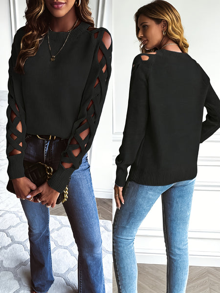 Directional Spring Summer 2026 New Style Solid Color Hollow Out Pullover Sweater