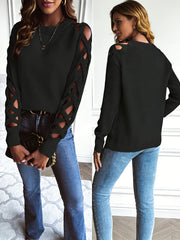 Directional Spring Summer 2026 New Style Solid Color Hollow Out Pullover Sweater