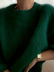 Women's Plush Sweater, High-Quality Alpaca Alpaca Material, Elegant Women's Wear, Essential for Outings, Comfortable and Fitted, Autumn and Winter