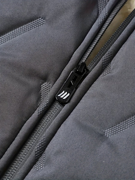 Men's 2pcs Casual Set: Fleece-Lined Thickened Jacket and Pants. Heavyweight Winter Sportswear with Zippered Cardigan Jacket, Fleece-Lined Warm Outerwear, Lamb's Lining. Matching Couple's Outfit for Men and Women. Leak-Proof Top and Pants with Elastic