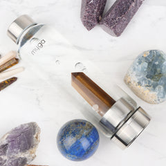 Crystal-Infused Water Bottle – 7200ml Premium Steel & Glass Hydration Bottle with Natural Healing Stones for Stress Relief, Mental Clarity & Spiritual Wellness
