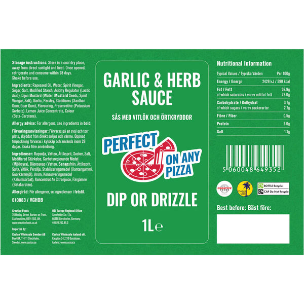 Garlic & Herb Dip or Drizzle, 1L