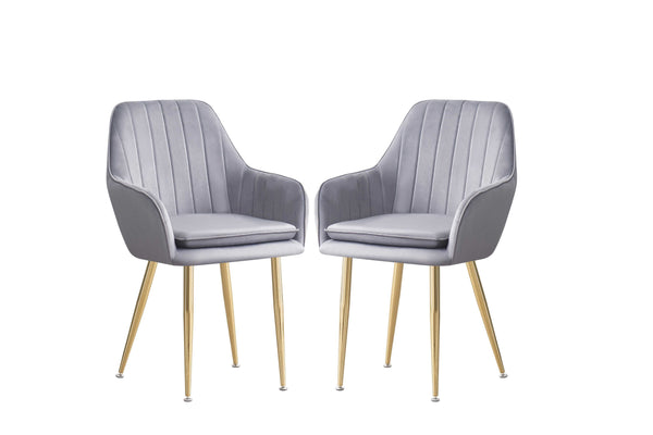 MOF Velvet Dining Chairs Kitchen Chairs Living Room Chairs with Sturdy Metal Legs Reception Chairs with Backrest and Padded Seat