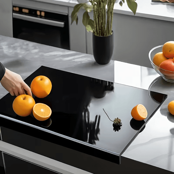 1pc Large Black High-Tenacity Cutting Board, Chopping Board, Non-Slip Acrylic Black Cutting Board, Kitchen Home Restaurant, Countertop Protection Cutting Board, Fruit Cutting Board, Kitchen Utensils, Christmas Day Gift Kitchen Supplies