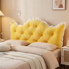 Large Ultra-Soft Comfortable Plush Backrest Pillow, Princess Style Reading Cushion, Neck and Back Support, Luxurious Fashionable Home Style Multifunctional Lace Ruffled Headboard Cushions, Suitable for Bedroom, Living Room, Dorm, Sofa Home Decor, Machine