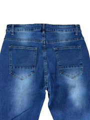 European and American Stretch Ripped Skinny Jeans