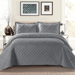 Embossed Ruffle Quilted Bedspread Bed Throw Single Double King size bedding set