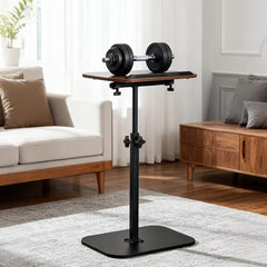 1pc 360 ° Flip Desktop Adjustable Height Small Table, Fashionable and Simple Metal Frame with Wooden Desktop Stable and Not Easy to Shake, Portable and Lightweight Side Table Snack Table - Home Office Desk Bedside Table, Essential for Drama Enthusiasts, H