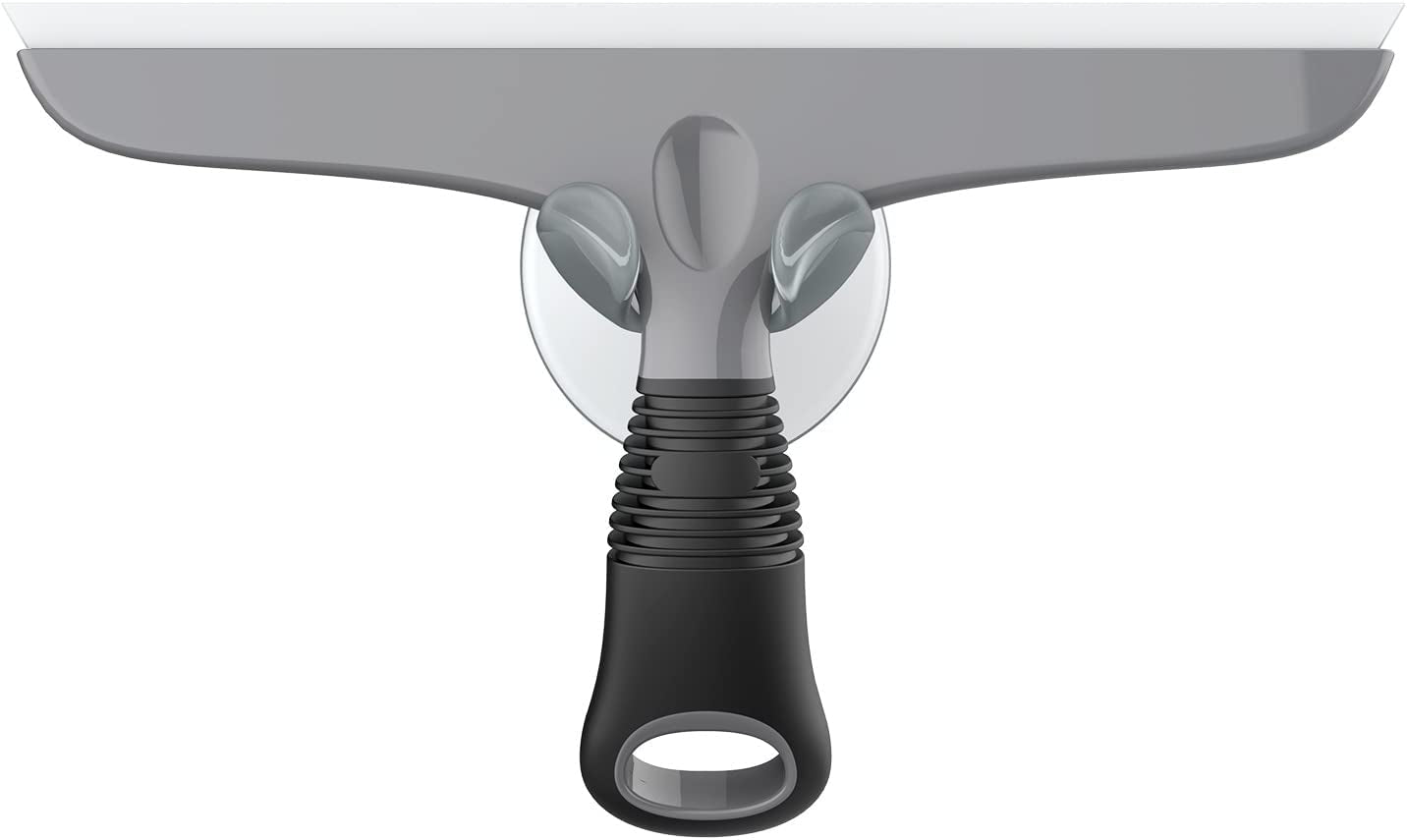 MR.SIGA Multi-Purpose Silicon Squeegee for Window, Glass, Shower Door, Car Windshield, Heavy Duty Window Scrubber, Includes Suction Hook, 10 Inch, Grey & Black, 1 Pack