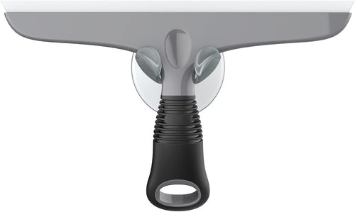 MR.SIGA Multi-Purpose Silicon Squeegee for Window, Glass, Shower Door, Car Windshield, Heavy Duty Window Scrubber, Includes Suction Hook, 10 Inch, Grey & Black, 1 Pack