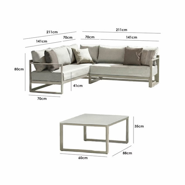 Harbour Lifestyle Havana Corner Patio Set with Reclining Feature in Latte