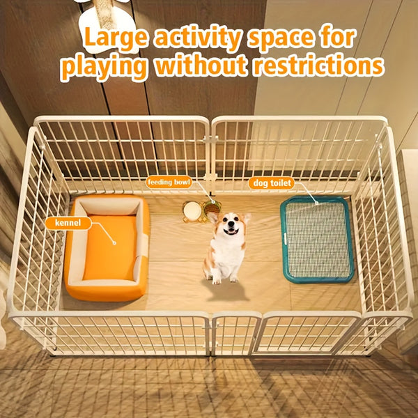 6-Panel Heavy Duty Metal Dog Puppy Playpen - Foldable & Detachable Pet Pen with Assembly, /Outdoor Exercise Fence Suitable for Dogs, Cats, Rabbits - Portable & Sturdy Play Pen