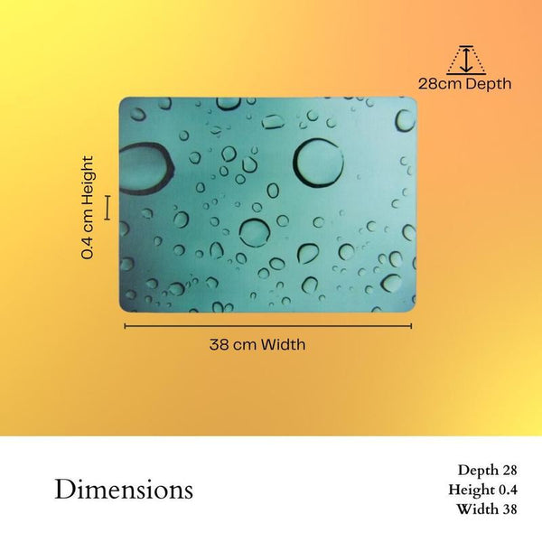 Water Droplets Glass Worktop Saver Protector Chopping Cutting Board - 28x38cm