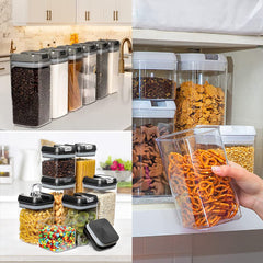 Sealed Candy Jars with Lids, Kitchen Food Storage Box Set, Stackable Pantry Organiser Jars for Cereal Flour, Sugar, Fridge Parts Kitchen Accessories