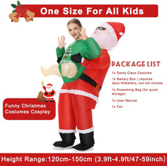 Poptrend Inflatable Santa Costume for Adult Kids, Christmas Inflatable Blow up Claus Costume Cosplay Party Halloween Christmas Suit Xmas Costume Fancy Dress