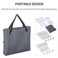 Outsunny Outdoor 3-Shelf Camping Cupboard Kitchen Station Cook Table Grey