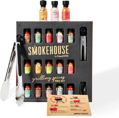 Smokehouse by Thoughtfully, Gourmet Ultimate Grilling Spice Set, Grill Seasonings and Rubs Gift Set, Flavors Include Chili Garlic, Italian Seasoning, Cayenne Spice Rub and More, Pack of 20