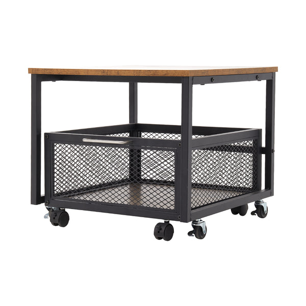1pc Mini Fridge Stand with Storage, 50x50x42.3cm Mobile Refrigerator Stand with Lockable Wheels & Basket, Portable Cart for Kitchen Office - Perfect Home Upgrade