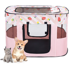 Foldable Pet Playpen, Portable Dog Cat Playpen, Soft Portable Dog Crate, Outdoor/Indoor Exercise Kennel, Dog Cage for Pets