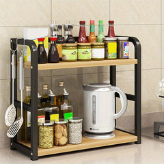 Two-Tier Spice Rack for Organizing Kitchen Countertops, Coffee Bar Shelf, Countertop Spice Organizer, Compact Shelf for Home, Office, And Kitchen