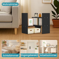 Expandable Desk Wood Desktop Book Shelf Organiser Office Storage Bookcase for Home or Office