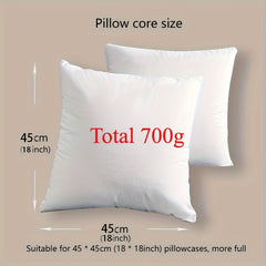 2/4/6 Pack Super Soft White Square Pillow Cores with Zip Closure - Fluffy Cushion Inserts 45x45cm (18x18in) for Sofa, Bed, Car & Home Decor - Decorative Sofa Cushions, Car Pads, Bed Fillers - All-Season Use, Hand Wash Only, Contemporary Style