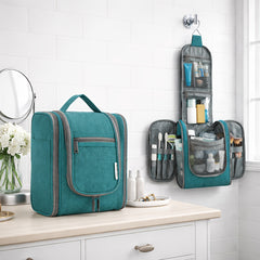Hanging Toiletry Bag Women Large Travel Makeup Bag Organizer Bag with A PVC Compartment for Essentials Accessories Cosmetics Roomy Toiletries Bag Gift Best Toiletry Bag for International Travel Christmas Gifts