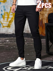 Two-Pack Men's Mid-Rise Slim Fit Jeans