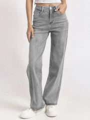 【Tall】KatchMe Women's Wide Leg Jeans - Mid Rise Relaxed Fit Denim Pants, Soft Stretch Comfortable Trousers for Fall & Winter, Streetwear Casual Bottoms