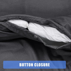My Home Store Polycotton Bratta Duvet Cover Set - Our 3pc Soft stitch Embroidered button closure Quilt cover with matching Embroidered envelop closure Pillowcases | Breathable & Lightweight Duvet cover set