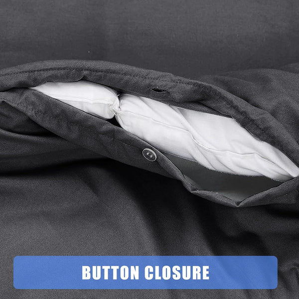 My Home Store Polycotton Bratta Duvet Cover Set - Our 3pc Soft stitch Embroidered button closure Quilt cover with matching Embroidered envelop closure Pillowcases | Breathable & Lightweight Duvet cover set