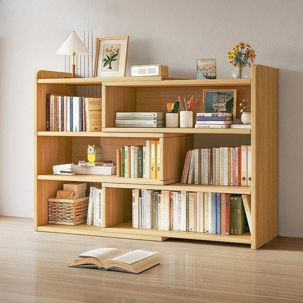 Expandable Desktop Bookcase, Freestanding Multi-layer Bookshelves, Adjustable Width Bookshelf Book Shelf Storage Unit, Multifunctional Storage Rack Book Shelf for Home Office Storage Organization