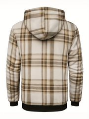 Men'S Heavyweight Fleece Hoodies Jacket - Full Zip Up Thick Sherpa Lined Flannel Plaid Shirt Jacket