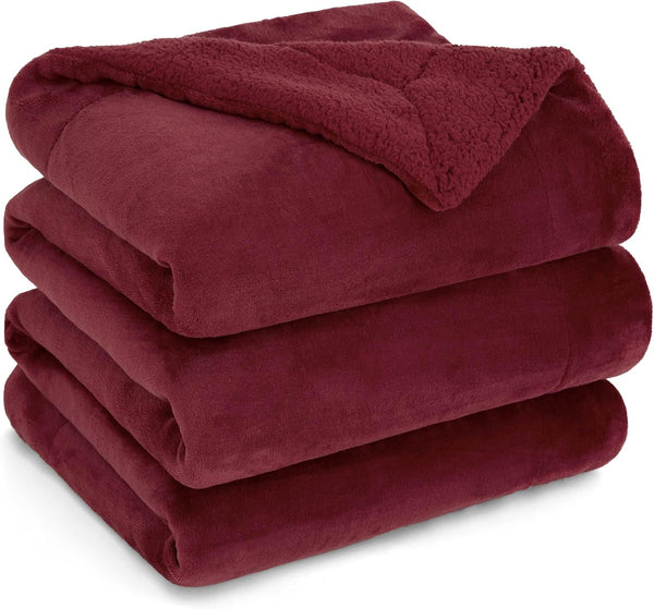 Bedsure Sherpa Fleece Throw Blanket - Fluffy Microfiber Solid Blankets for Bed and Couch Double/Twin Size, Silver Grey, 150X200Cm