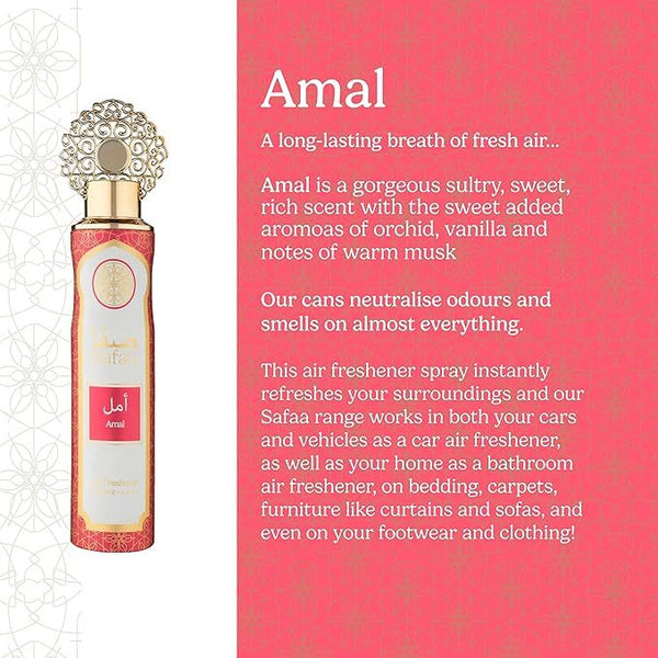 Dubai Luxury Air Freshener Set 4×300 ml — Amal • Emaan • Malika • Oud | Long-Lasting Natural Oil Spray for Home, Kitchen, Office, Car, and Bathroom