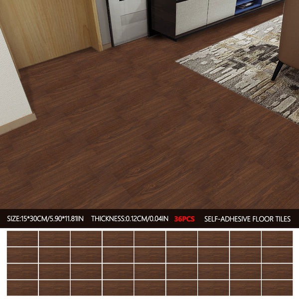 36pcs Self Adhesive Vinyl Flooring, 15X30cm Wood & & Stone Grain Effect Peel and Stick Floor Tiles, Waterproof Flooring Stickers for Home Office Bedroom Kitchen Living Room