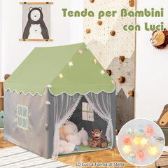 Large Kids Play House with Washable Mat and Star Lights