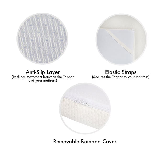 Panda Memory Foam Bamboo Mattress Topper, Super King