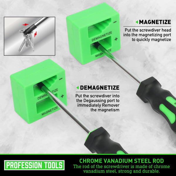 Amartisan 43pcs Magnetic Screwdriver Set with Case, Chrome Vanadium Steel, Includes Slotted, Phillips, Hex, Pozidriv, Torx & Precision Screwdrivers, Magnetizer/Demagnetizer, Flexible Shaft for Home Repair, DIY & Professional Use