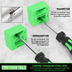 Amartisan 43pcs Magnetic Screwdriver Set with Case, Chrome Vanadium Steel, Includes Slotted, Phillips, Hex, Pozidriv, Torx & Precision Screwdrivers, Magnetizer/Demagnetizer, Flexible Shaft for Home Repair, DIY & Professional Use