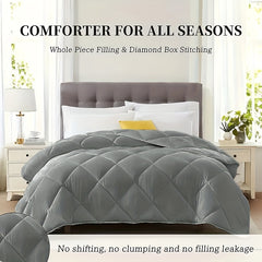 TOG 4.5 | 10.5 | 15 - Ultra Soft Diamond Grid Quilted Comforter - Breathable, Warm for All Seasons | Hotel-Style Design | Multiple Sizes Available (Single, Double, King, Super King) Vacuum Packaging