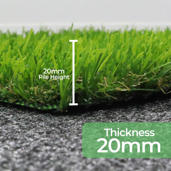 WALPLUS 4mx1m Roll 20mm Pile Height Carpet Artificial Grass Astro Garden Lawn High Density Durability Realistic Looking Pets Friendly Fake Turf Mat Floor for Patio Balcony Outdoor Indoor Self-Draining