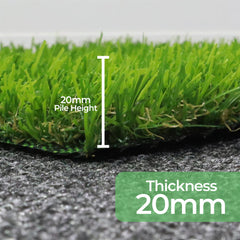 WALPLUS 4mx1m Roll 20mm Pile Height Carpet Artificial Grass Astro Garden Lawn High Density Durability Realistic Looking Pets Friendly Fake Turf Mat Floor for Patio Balcony Outdoor Indoor Self-Draining
