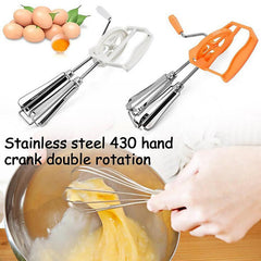 Manual Egg Whisk - Rotating Mixer for Cooking