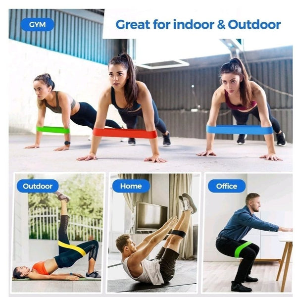 Resistance Bands, Set of 5 Skin-Friendly Resistance Fitness Exercise Loop Bands with 5 Different Strength Levels - Carrying Case Included - Ideal for Home, Gym, Yoga, Training