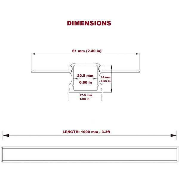 6-Pack LED Drywall Aluminum Profile Kit – 6M Total Length – Recessed Plaster-In Channel for <12mm LED Strips – Frameless Flush Mount with Diffuser Cover – Easy to Cut & Install