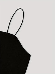 6pcs Women'S Casual Short Camisole And Elastic Waist Pocket Work Pants Set for Spring And Summer, Solid Color Everyday Outfit